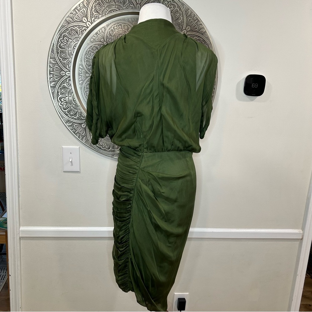 Catherine Malandrino olive green dress - Size 8 - Picture 4 of 13